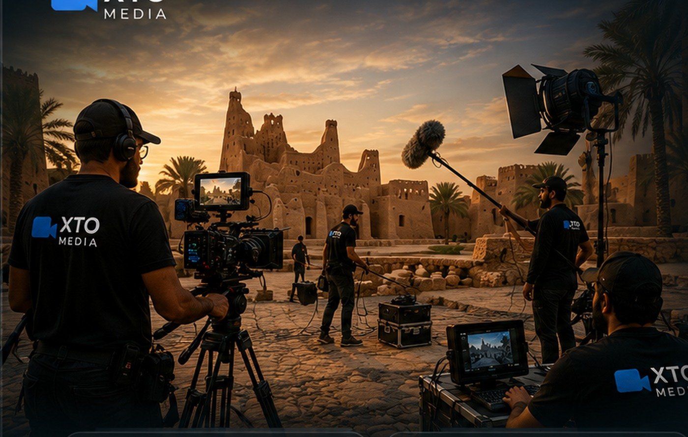 فريق إنتاج XTO MEDIA في موقع تراثي سعودي